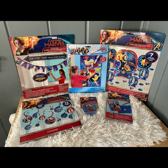 CAPTAIN MARVEL party themed supplies